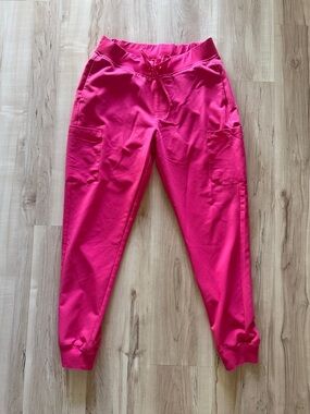 Mandala hot pink jogger scrub pants
